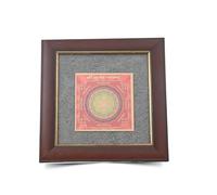 GEMSMANTRA Kuber Yantra with Pyrite Dust Frame for Wealth & Prosperity | Vastu Energized Sacred Geometry Wall Decor | Attracts Abundance & Success