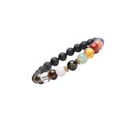 Gemsmantra Unisex Natural Healing Bracelets For Men & Women | Certified 8mm-10mm Beads for Wealth, Prosperity, Luck, Stress Relief & Emotional Balance, One Size, Stone, Lava Stone
