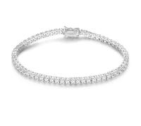 Gemsme Silver Moissanite Tennis Bracelet,18K White Gold Plated 3mm Round Moissanite Tennis Bracelet 6.5-8.5 Inch, 7.5 Inch, Sterling Silver, Cubic Zirconia