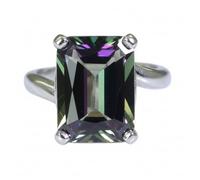 GemsOnClick Choose Your Gemstones Color Original Rectangle Shape 925 Silver Rings for Women Birthday Gifts Size H-Z