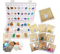 Gemstone Advent Calendar - 24 Natural Lucky Stones with Meaning Cards & Storage Box - Learning Set for Children, Secret Santa Gift & Christmas Surprise to Discover, Collect & Marvel (2025)
