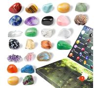 Gemstone Advent Calendar for Children Crystals, 24 Days Christmas Calendar Advent Calendar Countdown Surprises, Natural Gemstones Collecting, Christmas Gift
