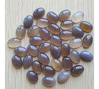 Gemstone Beads, 50pcs/lot 10x14mm Natural Grey Onyx Oval CABOCHON Stones for Jewelry Making