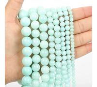 Gemstone Beads, Amazonite Chalcedony Round Loose for Jewelry Making Needlework DIY Bracelets Necklace Strand(10mm About 38 pcs)