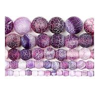 Gemstone Beads, Frosted Purple Weathered Round Loose for Jewelry Making Needlework Bracelet DIY(10mm About 38 pcs)