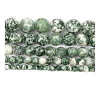 Gemstone Beads, Green Spot Charm Round Loose for Jewelry Making Needlework DIY Bracelet Strand(10mm About 38 pcs)