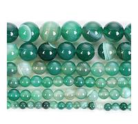 Gemstone Beads, Green Striped Agate Loose for Jewelry Making Needlework DIY Bracelet Strand(10mm About 38 pcs)