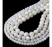 Gemstone Beads, Natural White Moon Stone Round Loose for Jewelry Making DIY Bracelet Necklace 15 Inch(10mm 36pcs Beads)