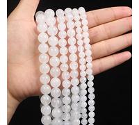 Gemstone Beads, White Morgan Round Loose Spacer Bead for Jewelry Making DIY Accessories(8mm)
