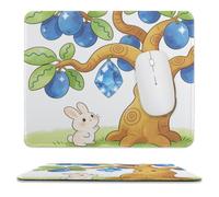 Gemstone Blue Apricot Tree Stitched Edge Mouse Pad