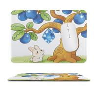 Gemstone Blue Apricot Tree Stitched Edge Mouse Pad