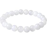 Gemstone Bracelet for Unisex - Stretch Beaded Bracelet - Healing Stone Jewelry - Lucky Charm Bracelet - Yoga Meditation Bracelet - precious stone bracelet Gift - 8mm (Moonstone)