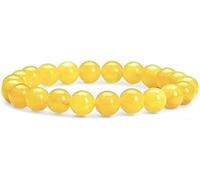 Gemstone Bracelet for Unisex - Stretch Beaded Bracelet - Healing Stone Jewelry - Lucky Charm - Yoga Meditation - Precious stone Gift - 8mm (Yellow Jade)