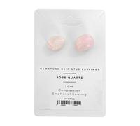 Gemstone Chip Stud Earrings, 1x1cm, Rose Quartz