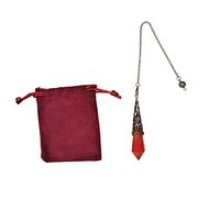 Gemstone Crystal Pendulum Hexagonal Vintage Crystal Pendulum for Dowsing Rod Pendulum Chakra Reiki Fortune Telling Wiccan Meditation (Red Agate)