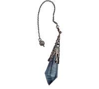 Gemstone Crystal Pendulum Hexagonal Vintage Crystal Pendulum for Dowsing Rod Pendulum Chakra Reiki Fortune Telling Wiccan Meditation (Fluorite)