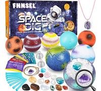 Gemstone Dig Kit, Easter Egg Space Toys for Kids, Dig up 8 Planets Find 16 Gems & Explore Solar System, Science STEM Activities - Educational Gifts for Boys Girls Age 5 6 7 8 9 10+ Year Old