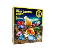 Gemstone Digging Kit with 13 Natural Crystals - Solar System Science Toy for Kids, Planet Model Set, Archaeology & Geology, Gift for Boys & Girls Age 6+