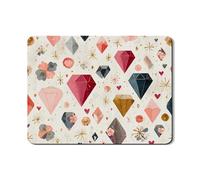 Gemstone Dish Drying Mats For Kitchen Counter, Colorful Diamond Pattern Absorbent Rubber Dish Mat, Elegant Drying Pad For Coffee Bar Protector 18x24 Inch