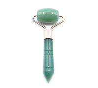 Gemstone Face Roller - Natural Crystal Skincare Tool with Dual Roller Heads & Cotton Pouch - (Rose Quartz, Jade, Amethyst, Black Obsidian & More) (Jade, Mini Roller)