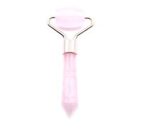 Gemstone Face Roller - Natural Crystal Skincare Tool with Dual Roller Heads & Cotton Pouch - (Rose Quartz, Jade, Amethyst, Black Obsidian & More) (Rose Quartz, Mini Roller)