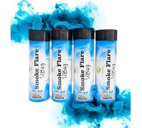 Gemstone Fireworks 4 Pack of Smoke Flares pull ring for Paintball, Weddings, Photoshoots, and Special Effects (Light Blue)