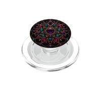 Gemstone Floral Mandala Crystal Mosaic Jewel Pattern Ornamen PopSockets PopGrip for MagSafe