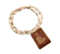 Gemstone Gallery Shri Bageshwar Dham Tulsi Mala With Hanuman ji Locket Wooden Tulsi Kanthi Mala With Hanuman Ji Sita Ram Locket Pendent For Jaapa