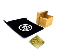 Gemstone Green Aventurine Heart Chakra Pyramid with Reiki Engraving in Jewellery Box and Om Bag Feng Shui Yoga Meditation
