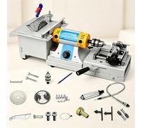 Gemstone Grinding Machine, DIY Faceting Polisher with 800-10000 RPM, 750W Mini Table Rock Saw, Adjustable Speed for Jewelry Polishing, Complete Kit