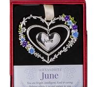 Gemstone Hearts Hanging Heart 7cm - June Alexandrite