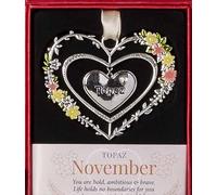 Gemstone Hearts Hanging Heart 7cm - November Topaz