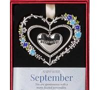 Gemstone Hearts Hanging Heart 7cm - September Sapphire