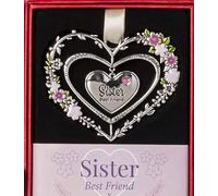 Gemstone Hearts Hanging Heart 7cm - Sister Best Friend
