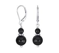 Gemstone Natural Blue Lapis Lazuli Red Carnelian Green Aventurine Boho Bali Milgrain Edged Beaded Rondel Separator Double Ball Round Drop Dangle Earrings For Women Teen .925 Sterling Silver Lever back