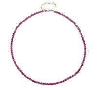 Gemstone Necklace with Faceted 4 mm Beads - Real Natural Stones - Adjustable Length - Healing Stone Protective Stone Gemstone Necklace Lucky Charm Talisman Gift, 40 + 5 CM, Gemstone, faceted gemstone