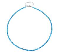 Gemstone Necklace with Faceted 4 mm Beads - Real Natural Stones - Adjustable Length - Healing Stone Protective Stone Gemstone Necklace Lucky Charm Talisman Gift, 40 + 5 CM, Gemstone, faceted gemstone