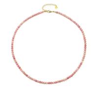 Gemstone Necklace with Faceted 4 mm Beads - Real Natural Stones - Adjustable Length - Healing Stone Protective Stone Gemstone Necklace Lucky Charm Talisman Gift, 50 + 5 CM, Gemstone, faceted gemstone