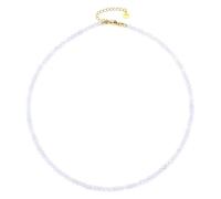 Gemstone Necklace with Faceted 4 mm Beads - Real Natural Stones - Adjustable Length - Healing Stone Protective Stone Gemstone Necklace Lucky Charm Talisman Gift, 40 + 5 CM, Gemstone, faceted gemstone