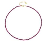 Gemstone Necklace with Faceted 4 mm Beads - Real Natural Stones - Adjustable Length - Healing Stone Protective Stone Gemstone Necklace Lucky Charm Talisman Gift, 50 + 5 CM, Gemstone, faceted gemstone