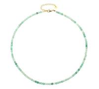 Gemstone Necklace with Faceted 4 mm Beads - Real Natural Stones - Adjustable Length - Healing Stone Protective Stone Gemstone Necklace Lucky Charm Talisman Gift, 40 + 5 CM, Gemstone, faceted gemstone