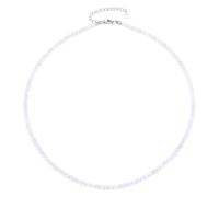 Gemstone Necklace with Faceted 4 mm Beads - Real Natural Stones - Adjustable Length - Healing Stone Protective Stone Gemstone Necklace Lucky Charm Talisman Gift, 40 + 5 CM, Gemstone, faceted gemstone