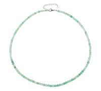 Gemstone Necklace with Faceted 4 mm Beads - Real Natural Stones - Adjustable Length - Healing Stone Protective Stone Gemstone Necklace Lucky Charm Talisman Gift, 40 + 5 CM, Gemstone, faceted gemstone