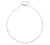 Gemstone Necklace with Faceted 4 mm Beads - Real Natural Stones - Adjustable Length - Healing Stone Protective Stone Gemstone Necklace Lucky Charm Talisman Gift, 40 + 5 CM, Gemstone, faceted gemstone