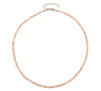 Gemstone Necklace with Faceted 4 mm Beads - Real Natural Stones - Adjustable Length - Healing Stone Protective Stone Gemstone Necklace Lucky Charm Talisman Gift, 45 + 5 CM, Gemstone, faceted gemstone