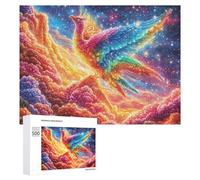 Gemstone Phoenix Flying in Space 500 Piece Jigsaw Puzzle for Family Indoor Cooperative Puzzle Mental Exercise Gift for Celebration 500 PCS