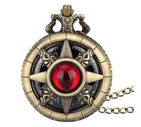 Gemstone Pocket Watch - 48 Mm Roman Numeral Scale Timepiece, Steampunk Vintage Mechanical Chain Accessory | Hand Wind Collectible Christmas Holiday Style Collector Fashion Statement Gift