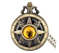 Gemstone Pocket Watch, Pocket Watch with Chain, Vintage Pocket Watch, Roman Numerals Pocket Watch, Steampunk Pocket Watch, Perfect for Vintage Lovers and Steampunk Enthusiasts as a Holiday Present