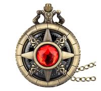 Gemstone Pocket Watch - Roman Numerals Scale Pocket Watches with Chain, Steampunk Vintage Hand Wind Mechanical Watch for Christmas, Collector Accessory, Men Women Timepiece for Party