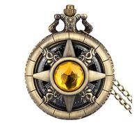 Gemstone Pocket Watch, Roman Numerals Scale Pockets Watches with Chain, 2.32x1.8 Inch Compact & Portable, Steampunk Vintage Timepiece, Classic Gift for Men, Christmas and Collector